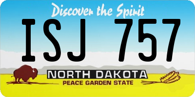 ND license plate ISJ757