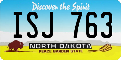 ND license plate ISJ763