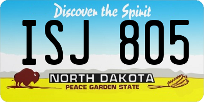 ND license plate ISJ805