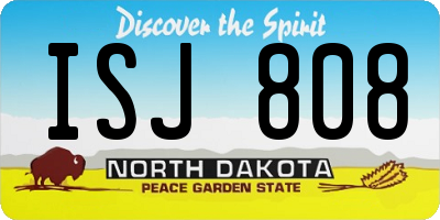 ND license plate ISJ808
