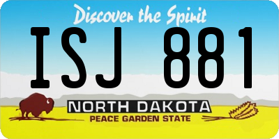 ND license plate ISJ881