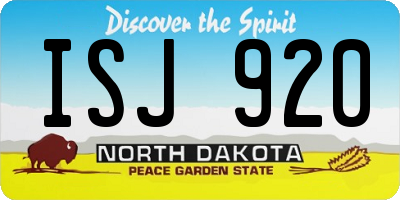 ND license plate ISJ920