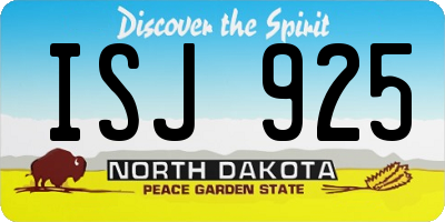 ND license plate ISJ925