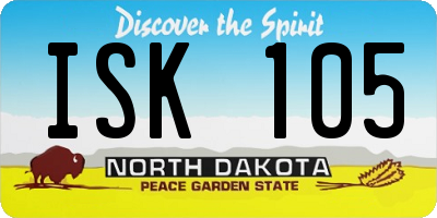 ND license plate ISK105