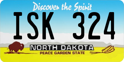 ND license plate ISK324