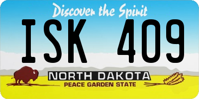 ND license plate ISK409