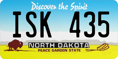 ND license plate ISK435
