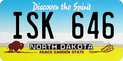 ND license plate ISK646