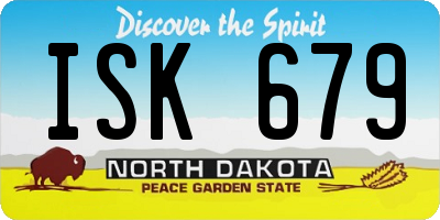 ND license plate ISK679