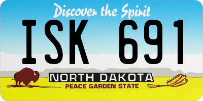 ND license plate ISK691