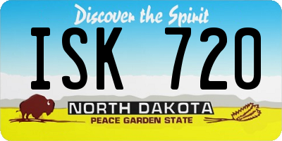 ND license plate ISK720