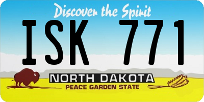 ND license plate ISK771