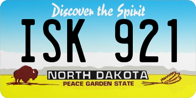 ND license plate ISK921