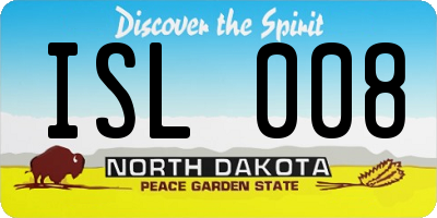 ND license plate ISL008