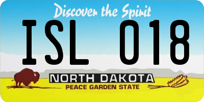 ND license plate ISL018