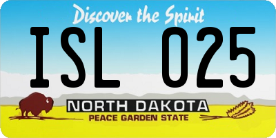 ND license plate ISL025