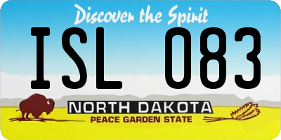 ND license plate ISL083
