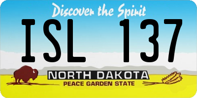 ND license plate ISL137