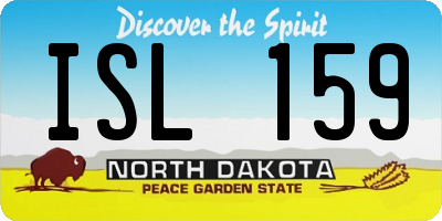 ND license plate ISL159