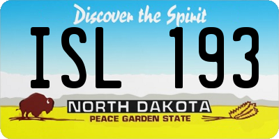 ND license plate ISL193