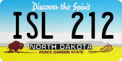 ND license plate ISL212