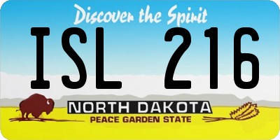 ND license plate ISL216