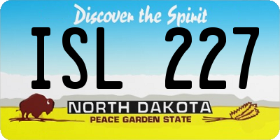 ND license plate ISL227