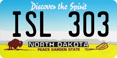 ND license plate ISL303