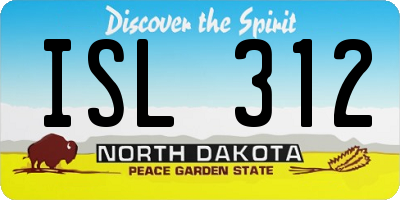 ND license plate ISL312