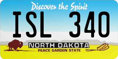 ND license plate ISL340