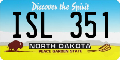 ND license plate ISL351