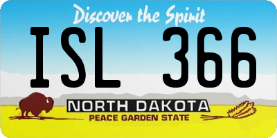 ND license plate ISL366