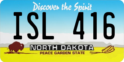 ND license plate ISL416