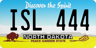 ND license plate ISL444