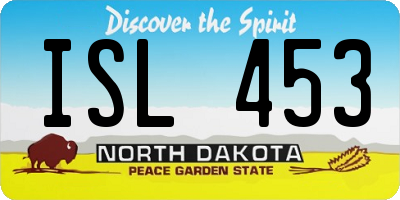 ND license plate ISL453