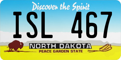 ND license plate ISL467