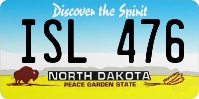 ND license plate ISL476