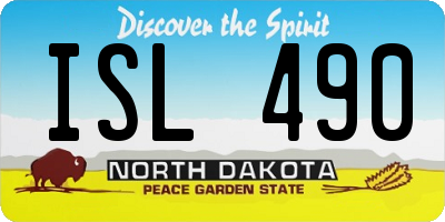 ND license plate ISL490