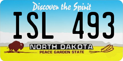 ND license plate ISL493