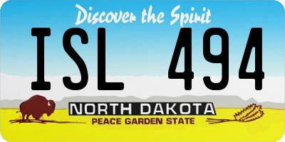 ND license plate ISL494