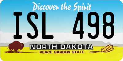 ND license plate ISL498