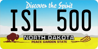 ND license plate ISL500