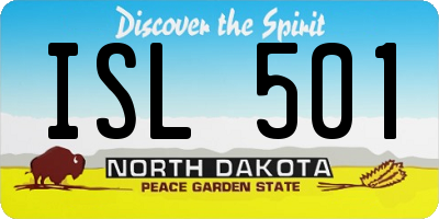 ND license plate ISL501