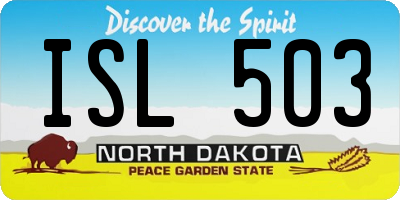 ND license plate ISL503