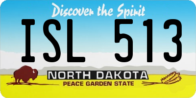 ND license plate ISL513