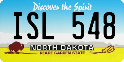 ND license plate ISL548