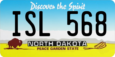 ND license plate ISL568