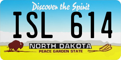 ND license plate ISL614
