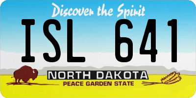ND license plate ISL641
