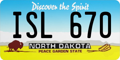 ND license plate ISL670
